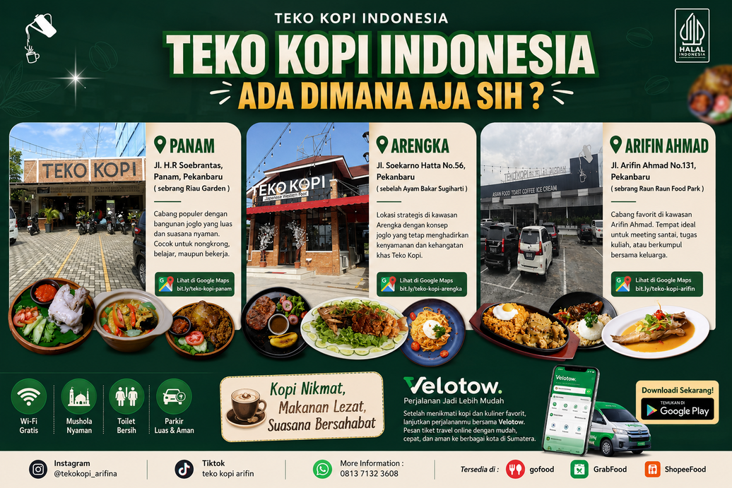 3 Alamat Teko Kopi di Pekanbaru: Tempat Nongkrong Favorit dengan Konsep Joglo yang Nyaman