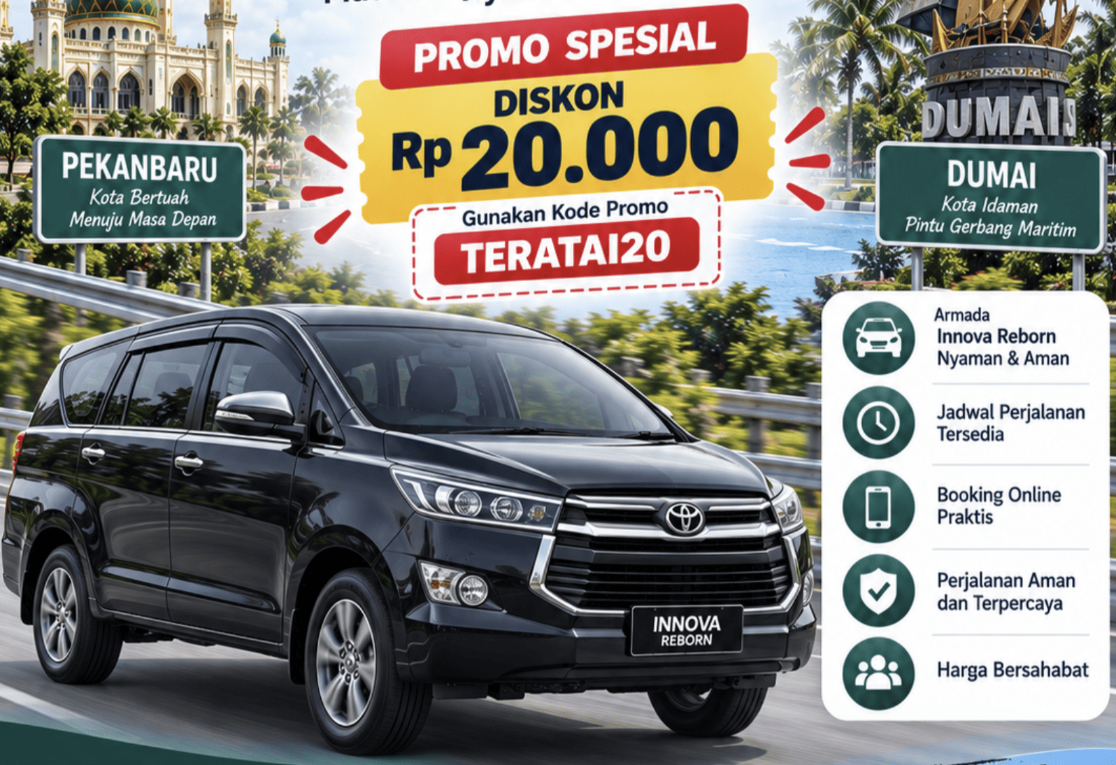 Pesan RPM Travel Pekanbaru Dumai di Velotow.com